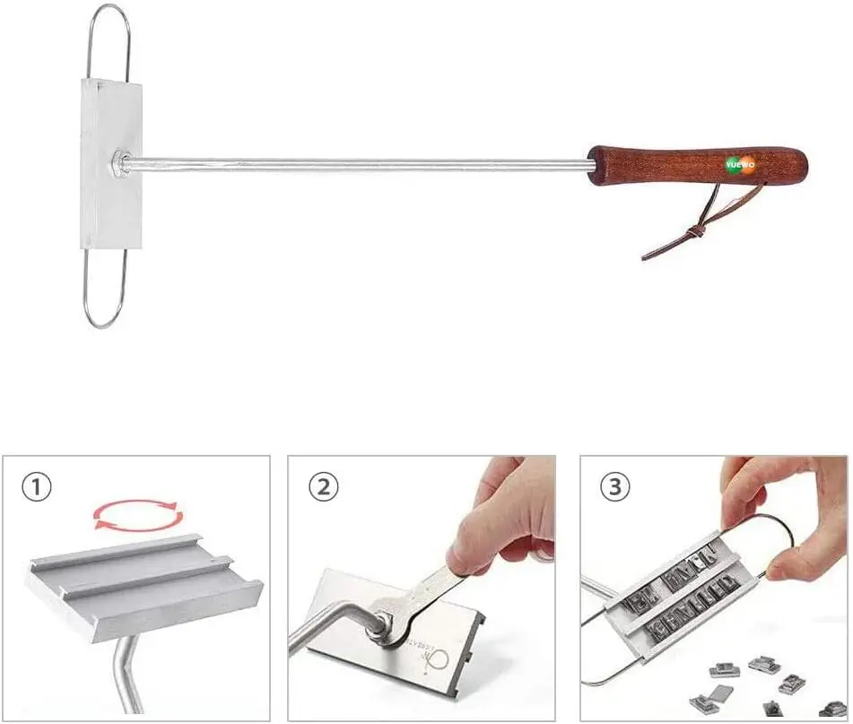 BBQ Branding Iron with Changeable Letters Perfect for Branding Steaks, Burgers, Chicken, Meat with Your Name Barbecue Steak Name