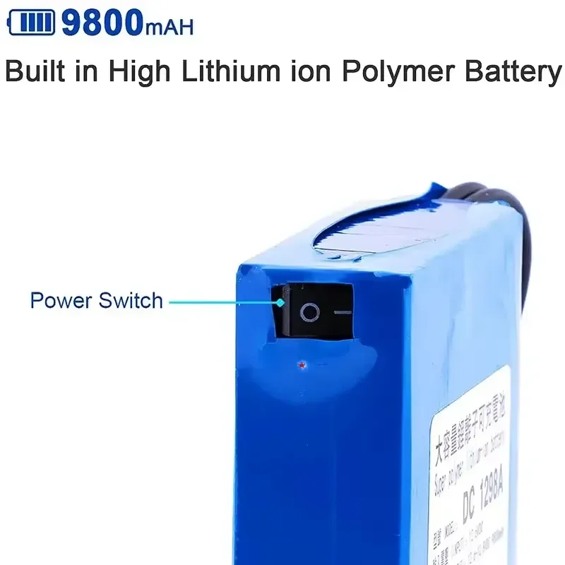12V 9800mAh Rechargeable Li-Polymer Battery Pack for CCTV Camera Wireless Transmitter DC1298A 12 Volt Power Supply