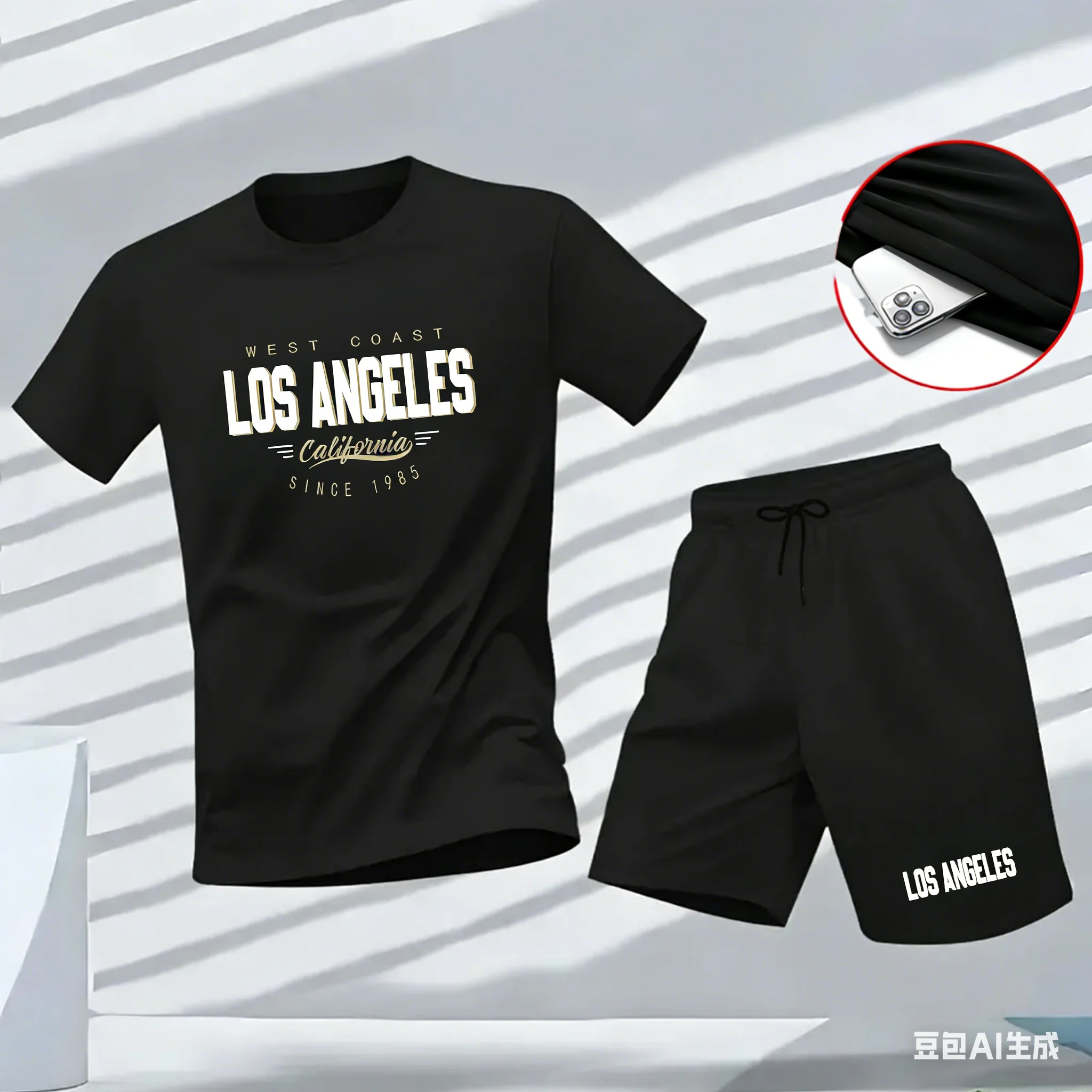 

The new men's T-shirt for the summer of 2026 is a classic and fashionable two-piece set that is comfortable soft casual suit