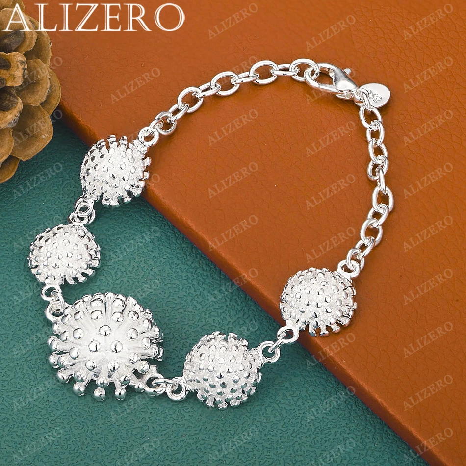 925 Sterling Silver Hydrangea Bracelet For Women Retro Koreanl Charm Bracelets Original Party Jewelry Gift