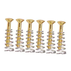 Tooyful 6 Sets Single Coil Pickups Head Mounting Height Screws Springs for Electric Guitar