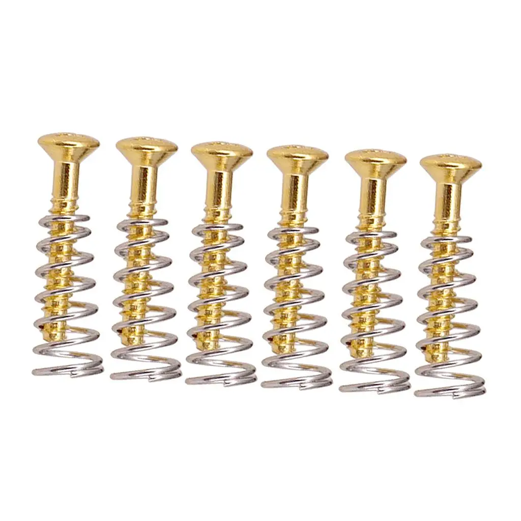 Tooyful 6 Sets Single Coil Pickups Head Mounting Height Screws Springs for Electric Guitar