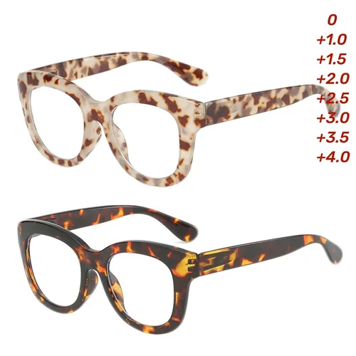 Imagen 1 del producto Gafas de lectura Vintage a la moda para mujer, lentes HD antiluz azul Unisex, gafas con dioptrías, gafas de visión de lejos a la moda de 0 a + 4,0