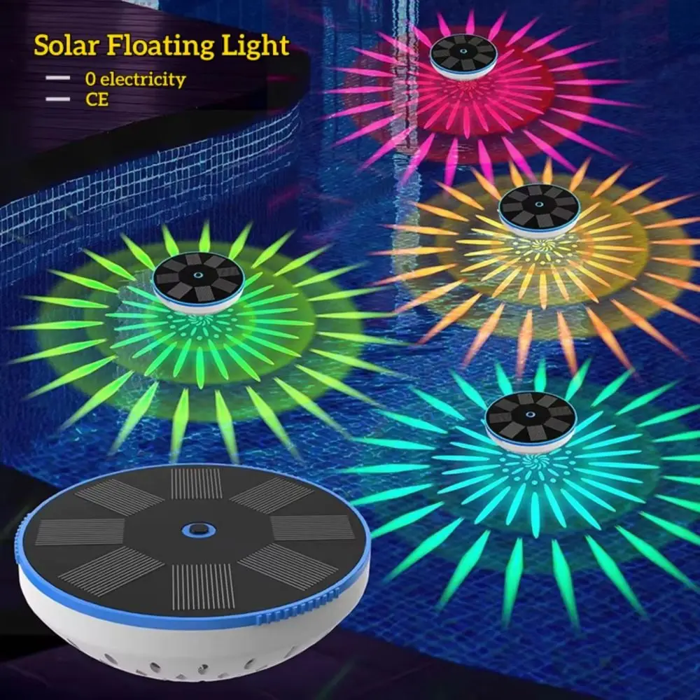 Waterproof Solar Powered Floating Pond Light RGB Dimmable Light Color Changing Pool Light Solar Powered ABS Material