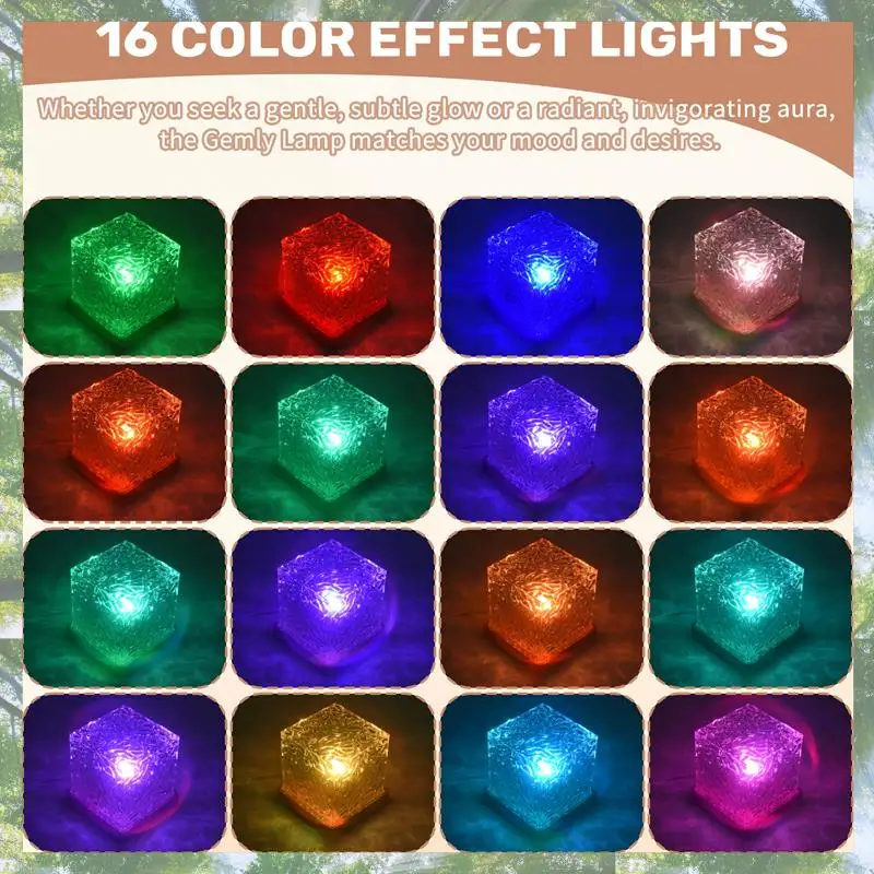 

Premium-Aurora Northern Lights Lamp Wave-Cube Lamp 16 Color Water Wave Effect Lights For Bedroom-C