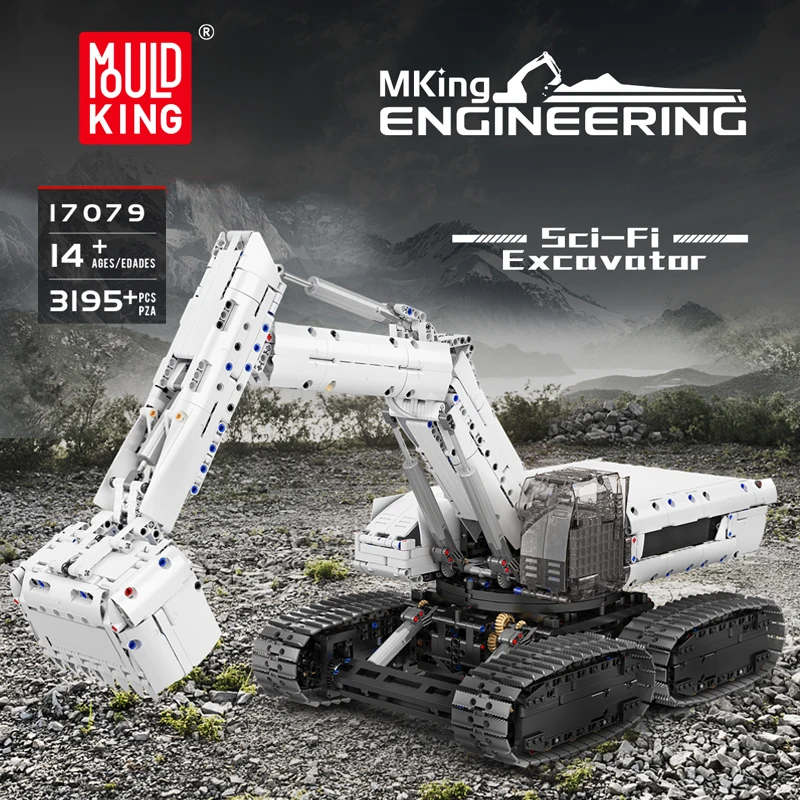 Mold King 17079 Technische Auto Speelgoed De RC Sci-Fi Graafmachine Bouwsteen Enginerring Truck Baksteen Set Kinderen Kerstcadeau