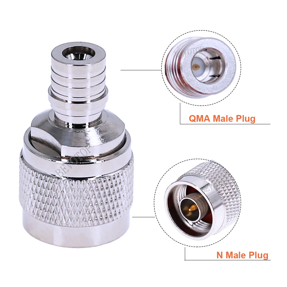 1Pcs QMA Male Female to L16 N Male Female Straight Adaptor 50 Ohm Nickel plated RF Converter Connector