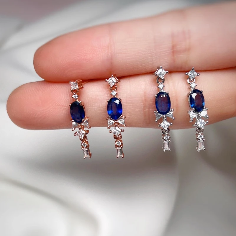 

Natural Sapphire Earrings for Women 925 Sterling Silver Drop Earrings Fine Jewelry sales with free shipping clearance sale