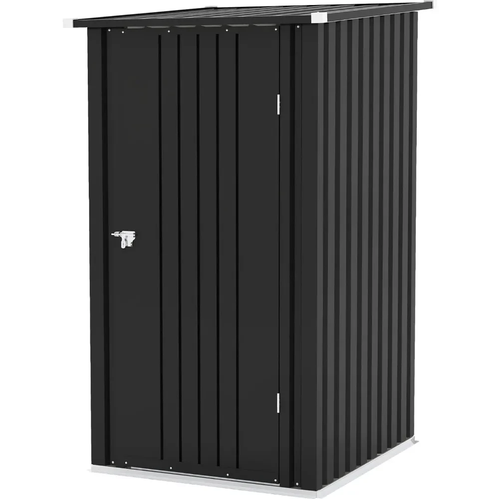 3 x 3 FT Outdoor Storage Shed,Small Garden Tool Storage Shed with Sloping Roof and Single Lockable Door, Outdoor Shed for Garden