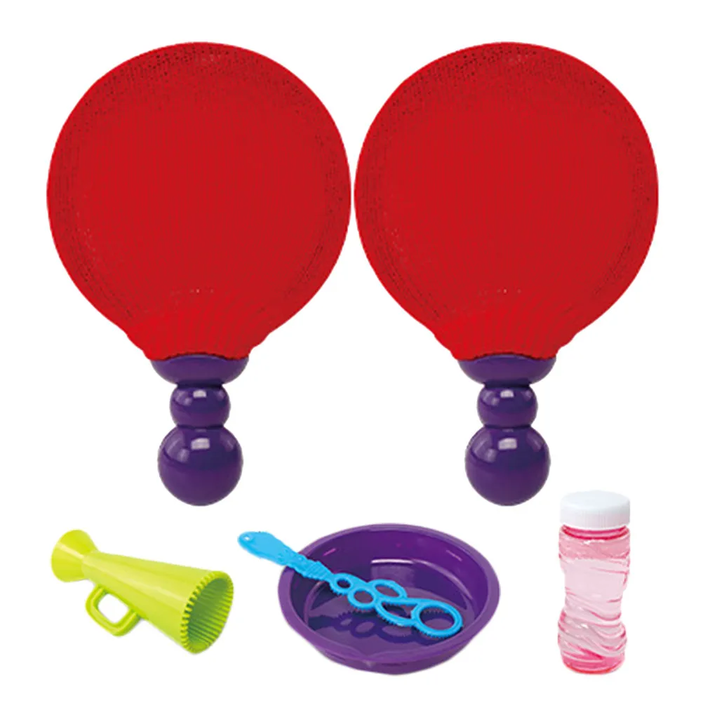 

1Set Bubble Blower Racket Set Safe Non-Toxic Plastic Bubble Making Plaything for Playground Pool Park Beach Social Interactive