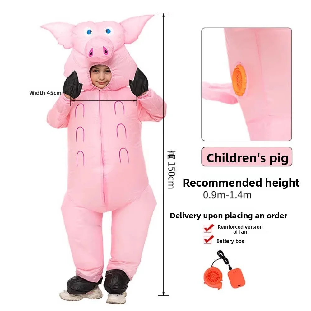 Disfraz inflable de Navidad, marionetas de animales de cerdo, ropa, Cosplay, traje divertido de actuación de fiesta para adultos y niños