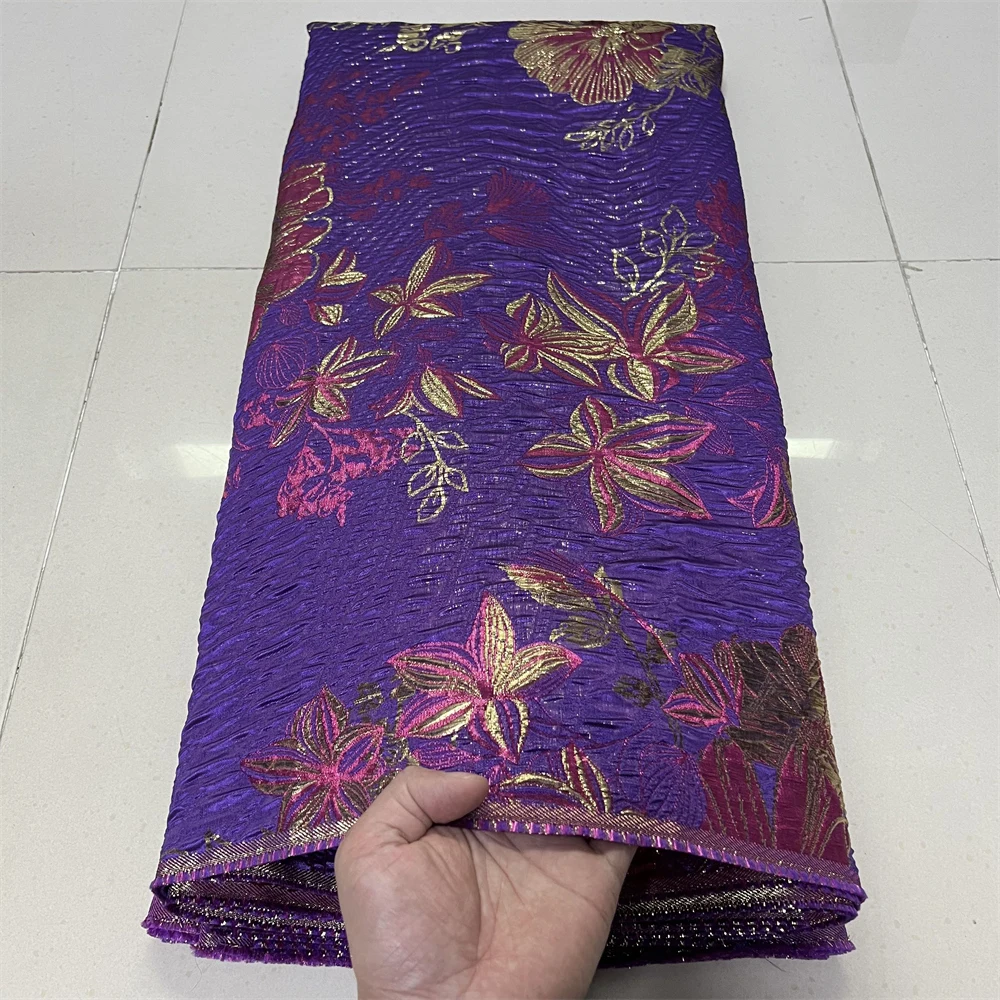 

Высококачественная африканская нигерийская вышитая кружевная ткань 2026 года: французский тюль, органза с пайетками, 5 ярдов для свадебных и праздничных платьев YXZ195