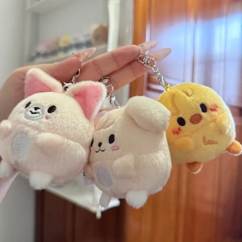 

New SKZOO Stray Kids Keychain Crazy Animal City collaboration idol K-POP wolf chan BbokAri cartoon plush animal keychain