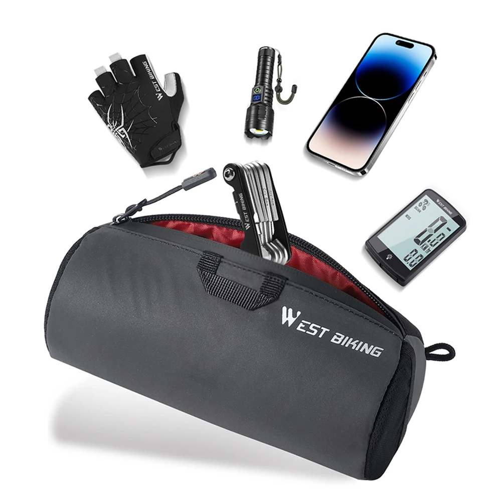 

Велосипедная сумка на руль 1 л, сумка на переднюю раму велосипеда с плечевым ремнем, рулонная сумка для хранения на раме, многофункциональные велосипедные аксессуары