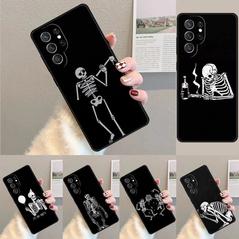 Skeleton Spooky TPU Phone Case For Samsung Galaxy note 10 pro S26 S25 S24 S23 S22 Ultra Plus S21 FE S20 Shockproof Cover