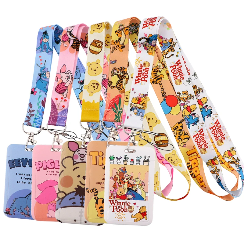 D1038 Anime Winnie the Pooh Lanyard for Key Neck Strap lanyard Card ID Badge Holder Key Chain Key Holder Key Rings Accessories