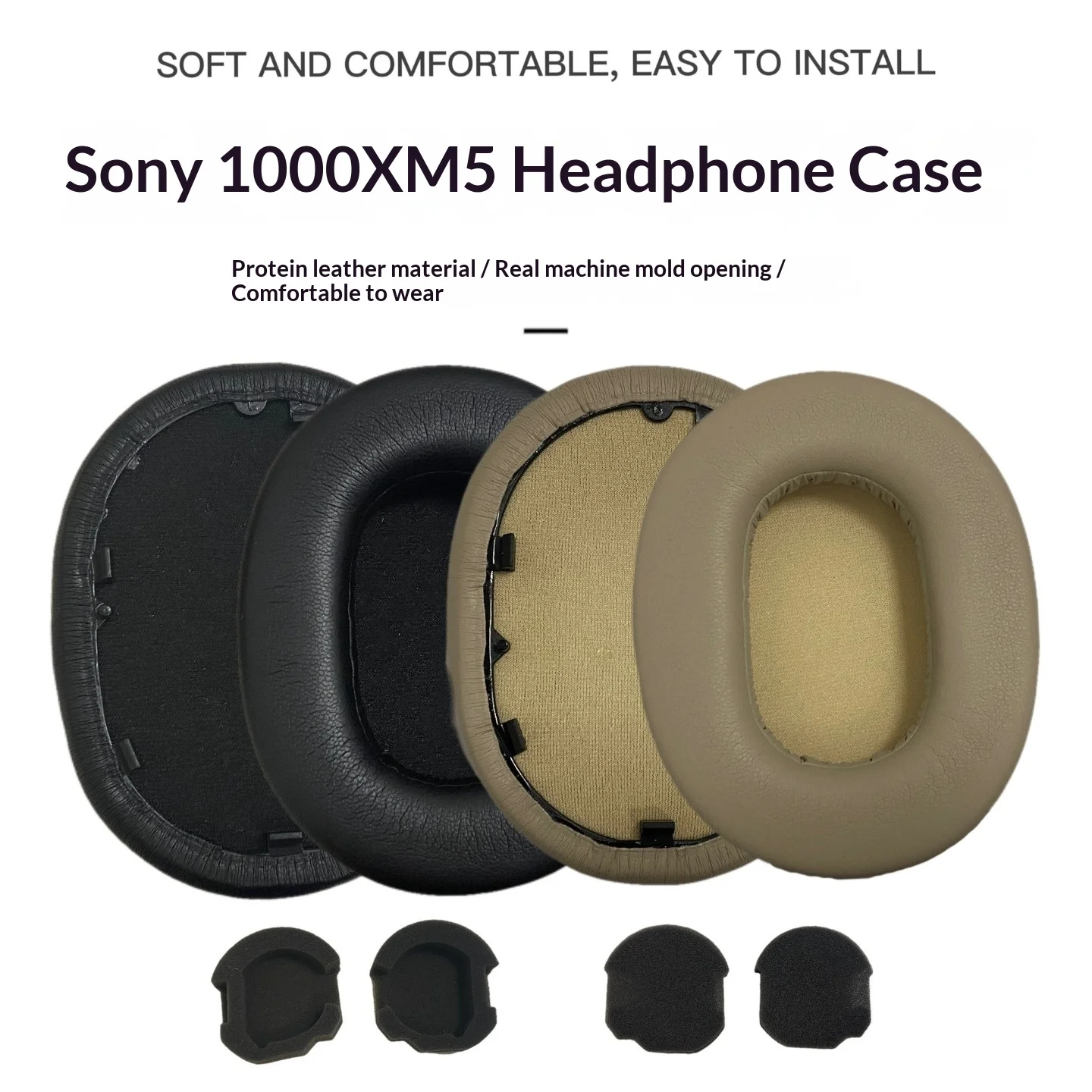 Para Sony WH-1000XM5: Almohadillas de malla, almohadillas de cuero proteico, almohadillas de gel de piel de oveja, funda para diadema.