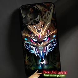 For iPhone 15 LED Phone Case Glass Shockproof Cover For iPhone 11 12 13 14 Plus 15 Pro Max 8 7 Couple  Colorful Flash Shell