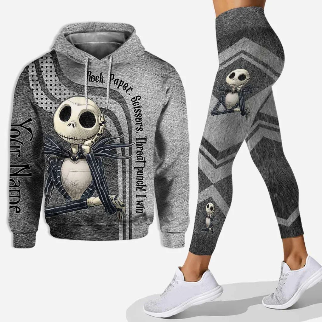 

Customize Jack Skellington Hoodie Women's Hoodie Set Yoga Pants Sweatpants Women's Disney Yoga Hoodie Leggings Fashion Tracksuit