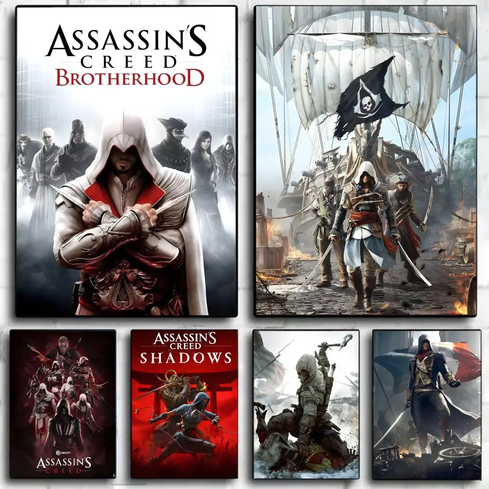 Póster decorativo de videojuego V-Vedio Assassins Creed, póster impreso para pared, Mural decorativo, decoración del hogar, regalo sin marco, 1 ud.