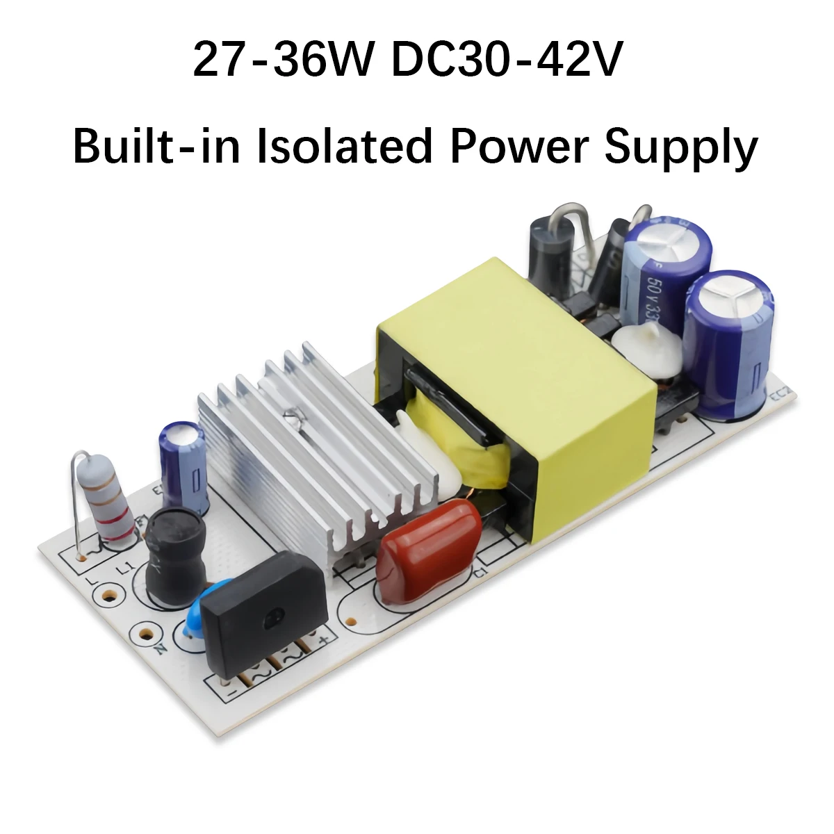 27-36W High PF, Low Harmonic, Isolated LED Driver for Ceiling Panel Lights, Track Lights, and Commercial Downlights