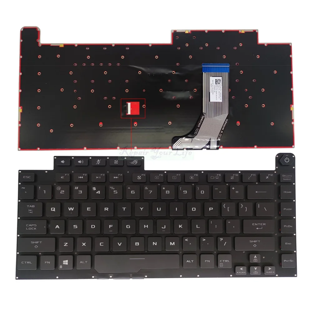 

US RGB Backlit Keyboard for ASUS ROG Strix G531 G532 G531GW G531GV G531GT G532LWS G532LV G532LW English V184262AS1 0KN1-8T1US11