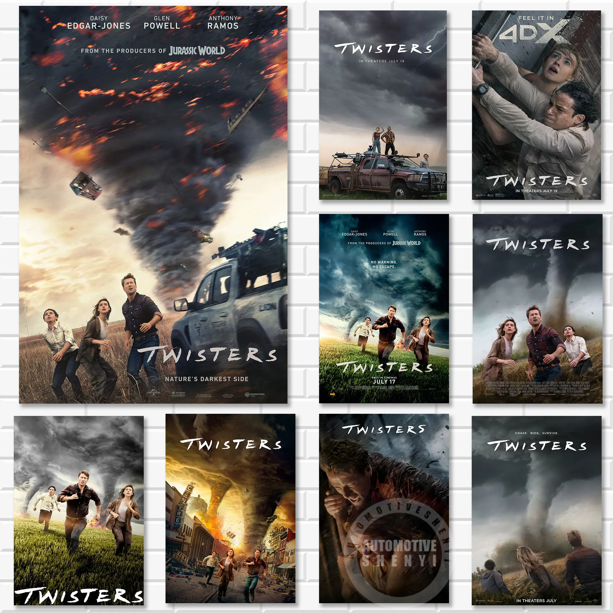 Twisters 2024 New Movie Poster Canvas Prints Film TV Canvas Painting Wall Art Picture Kitchen Living For Room Home Decor