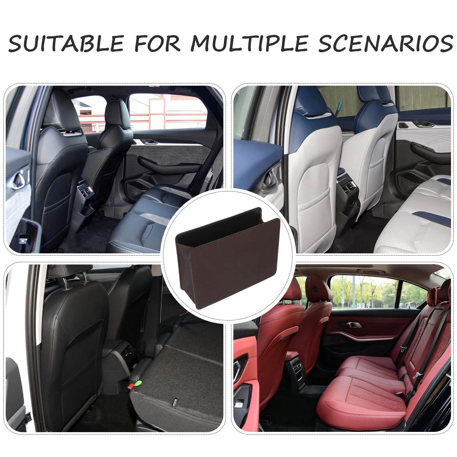 

Car Trash Can Portable Mini Bin Seat Back Hanging ganizer Storage Accessories Trash Can Compact Size Fits Backseat Easy