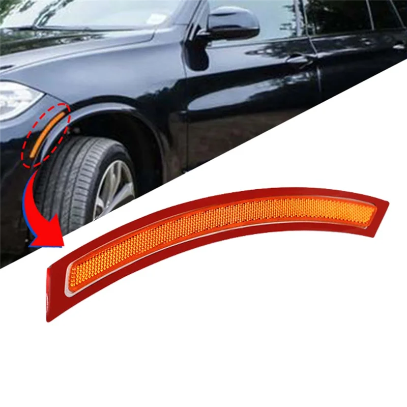 1 Pair Front Bumper Reflector Side Marker 63147290093 63147290094 for BMW F15 F85 X5 M 2014-2017 Replace