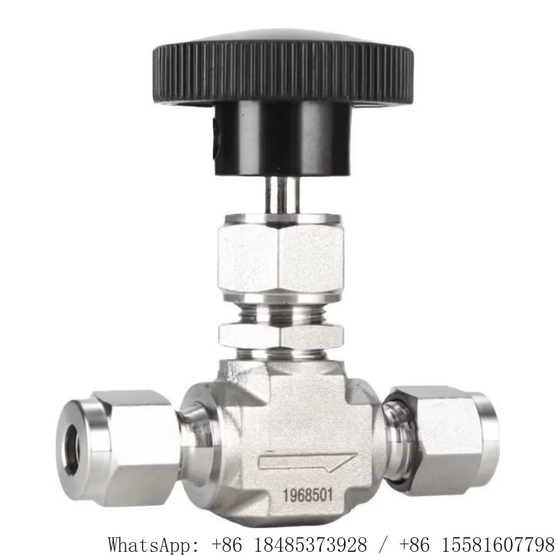 316L Stainless Steel Compression Needle Valve 6mm Tube Flow Control Shut Off Valve High Pressure Instrument Regulating Valve