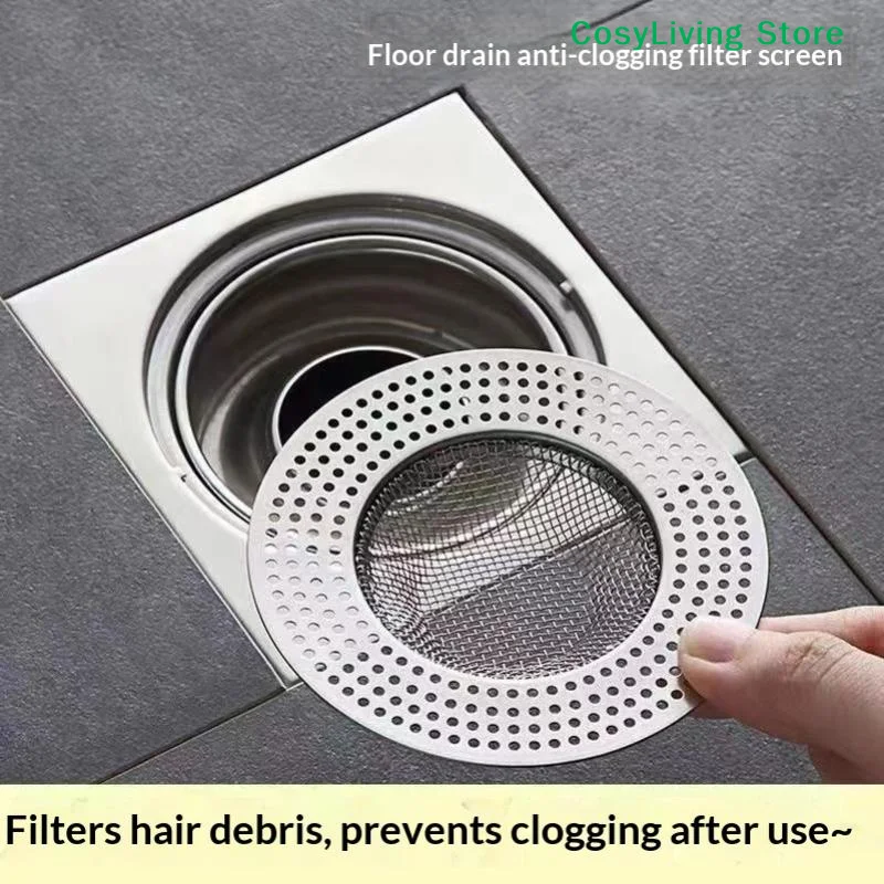 

[CL]Stainless Steel Floor Drains Kitchen Food Slag Bathroom Mesh Sink Filter Strainer Hair Catcher Stopper Metal Drain Plugs[CL]