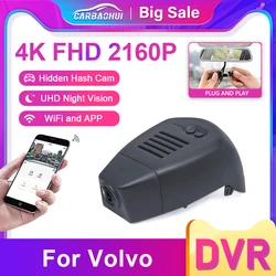 Plug and Play 2160P Special DVR Dash Cam Camera for Volvo V60 S60 S80 S80L S90 XC40 XC60 XC70 XC90 App Control Rain Sensor Wire