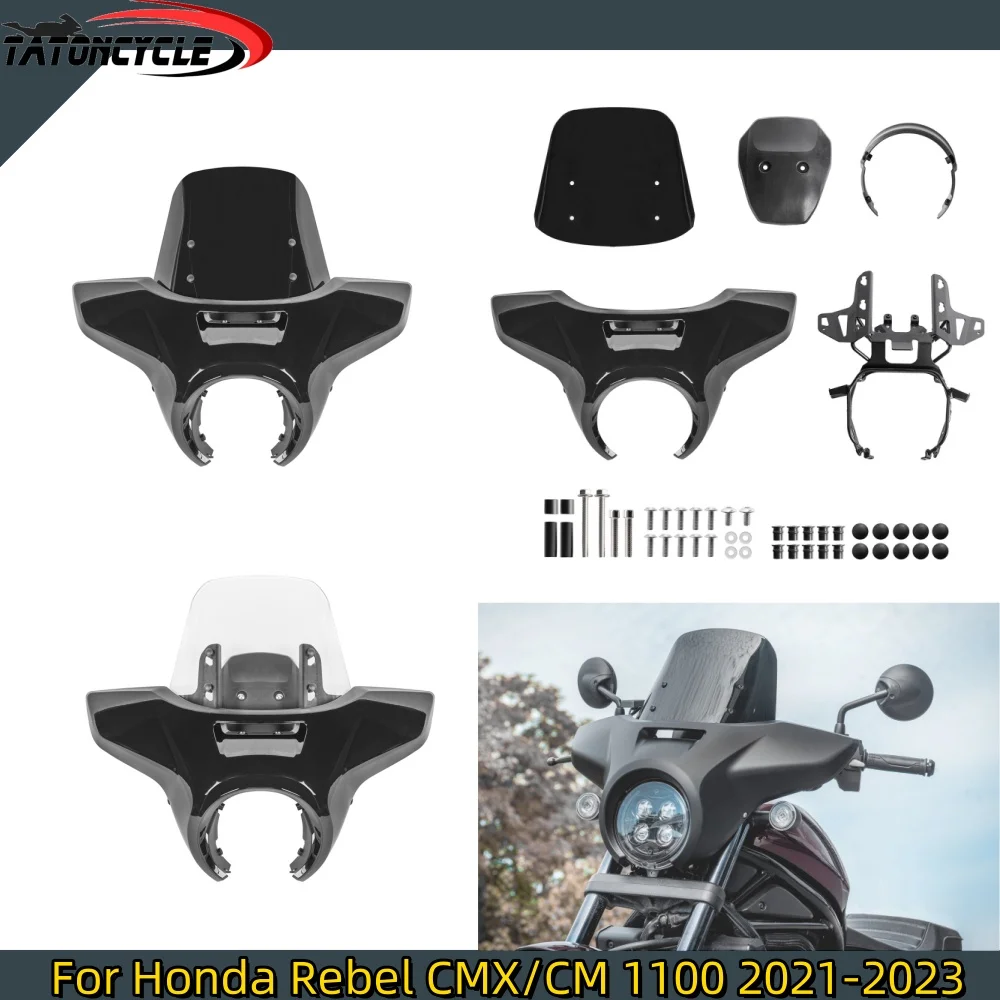 

For Honda CMX CM 1100 CMX1100 Rebel 2021-2023 Front Headlight Cover Windscreen Windshield Visor Wind Screen Deflector Accessory