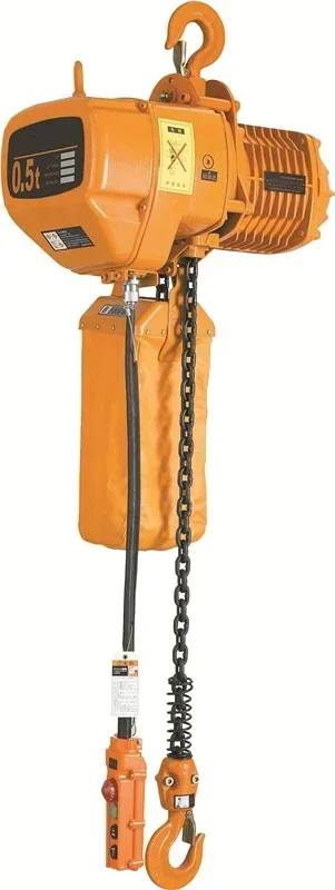 Electric Chain Hoist 2 Tons Single Chain 4 Meters Fixed/Running Small Lifting Tools for Cargo Handling, Handling Materials, Etc.