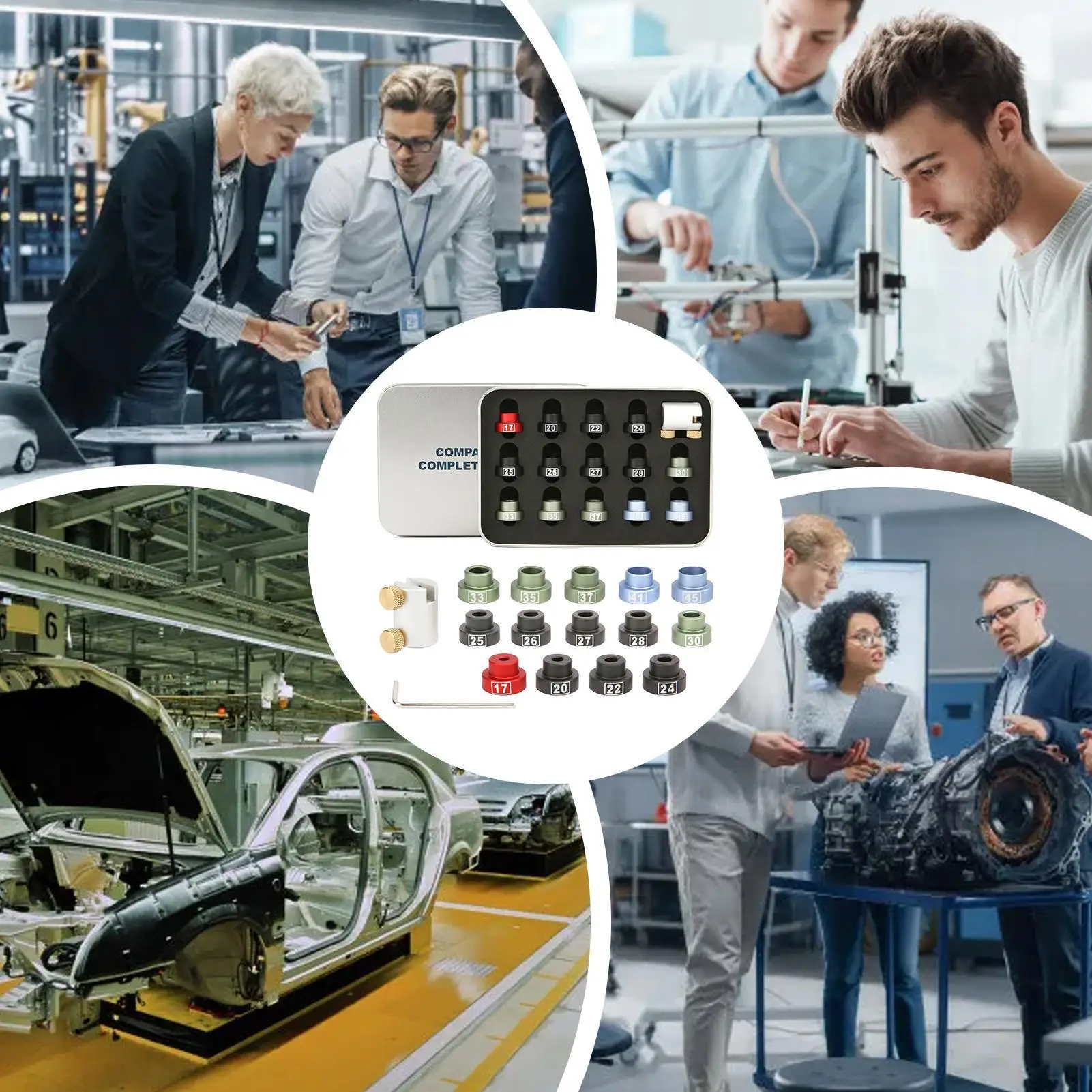 Reloading Headspace Comparator Kit High Precision With Tin Box Reloading Comparator Kit With 14 Inserts For Crafting Competition