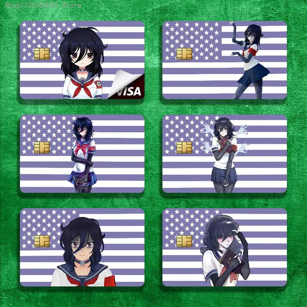 Oka Ruto Y-Yandere S-Simulator Stickers Credit Visa Debit Bank Charge Card Bus Metro Waterproof Sticker Decal Decoration