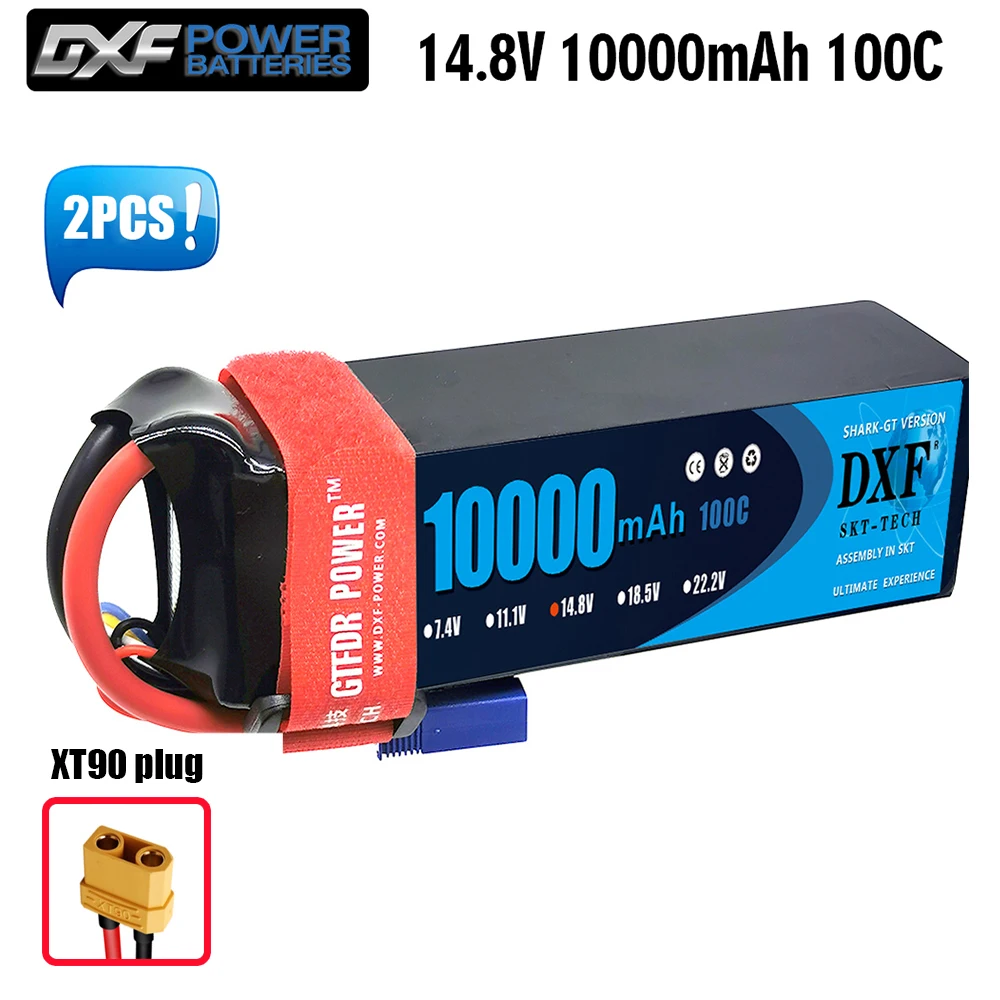 DXF 4S Lipo Batterij 14.8V 10000mAh 100C EC5 XT90 Plug Softcase voor RC 1/8 1/10 Auto Vrachtwagen tank RC Modellen XXMAX 8S Arrama 8S
