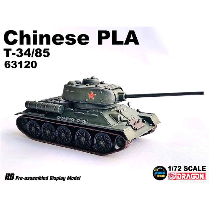 

New 1/72 Dragon Chinese Tank Model PLA T-34/85 NO.63120 Plastic Diecast Military Armor Collection 2023 Soldier Gifts In Stock