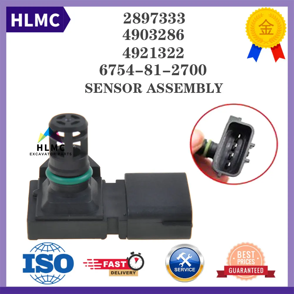 Cumnins ISF 2.8 3.8 5WK96801 Manifold Intake Air Pressure MAP Sensor PC200-8 6754-81-2700 6754-81-2701 2897333 4903286 4921322