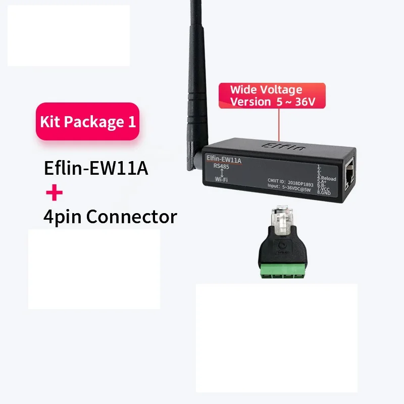 Porta Serial RS485 para WiFi, Device Server, Data Transfer Converter, Elfin-EW11, Suporte TCP/IP, Telnet Modbus, Protocolo TCP, IOT