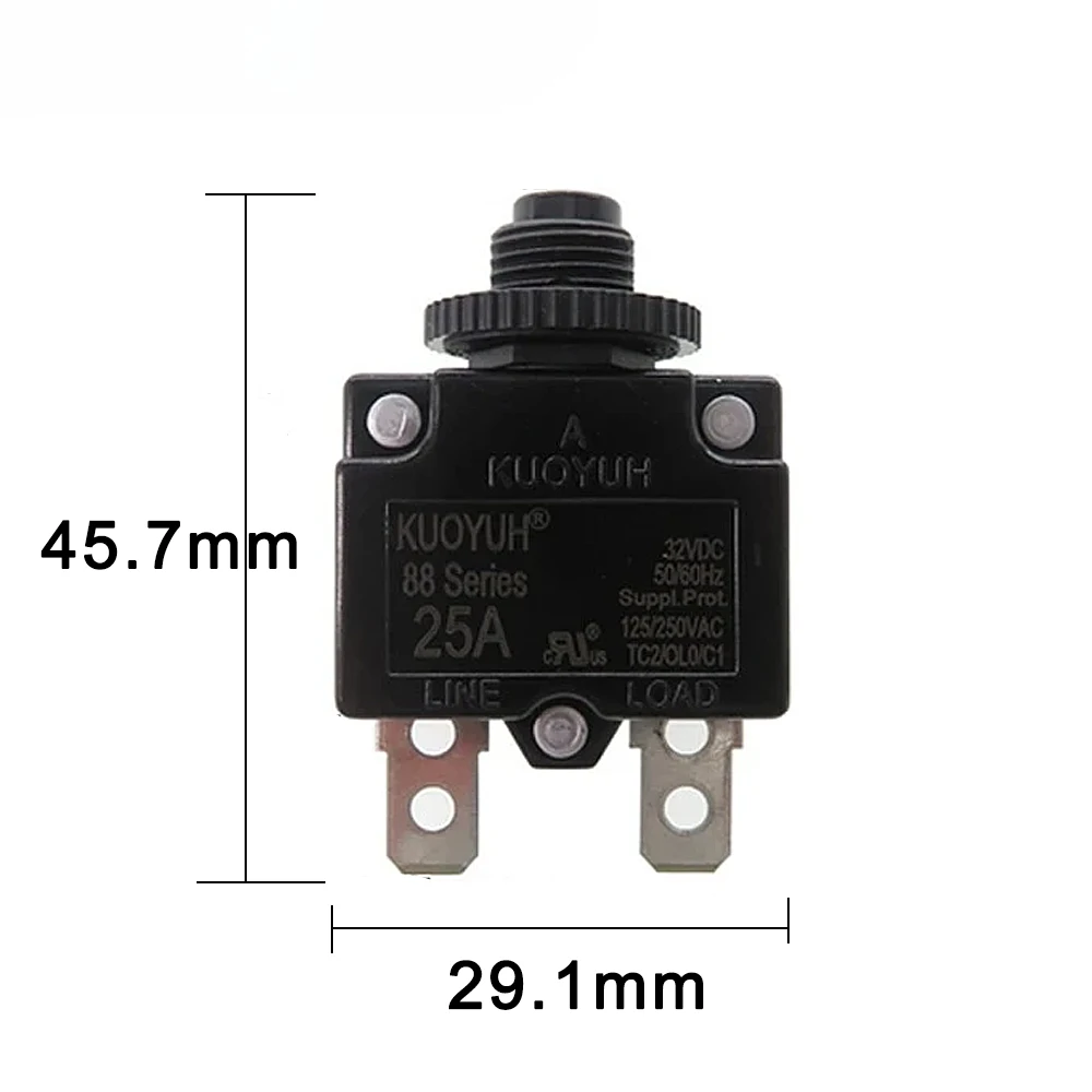 10PCS KUOYUH 88 Series Breaker Current Overload Protector 3A 4A 5A 6A 7A 8A 9A 10A 11A 12A 13A 14A 15A 16A 17A 18A 19A 20A 25A