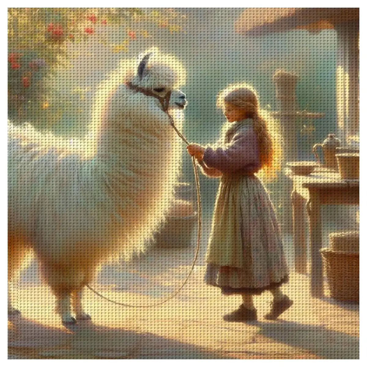 

Набор для вышивания крестиком 40x40 см (15,74 дюйма) с рисунком для девочки, 11CT/14CT, набор для рукоделия, DIY, Joy Sunday