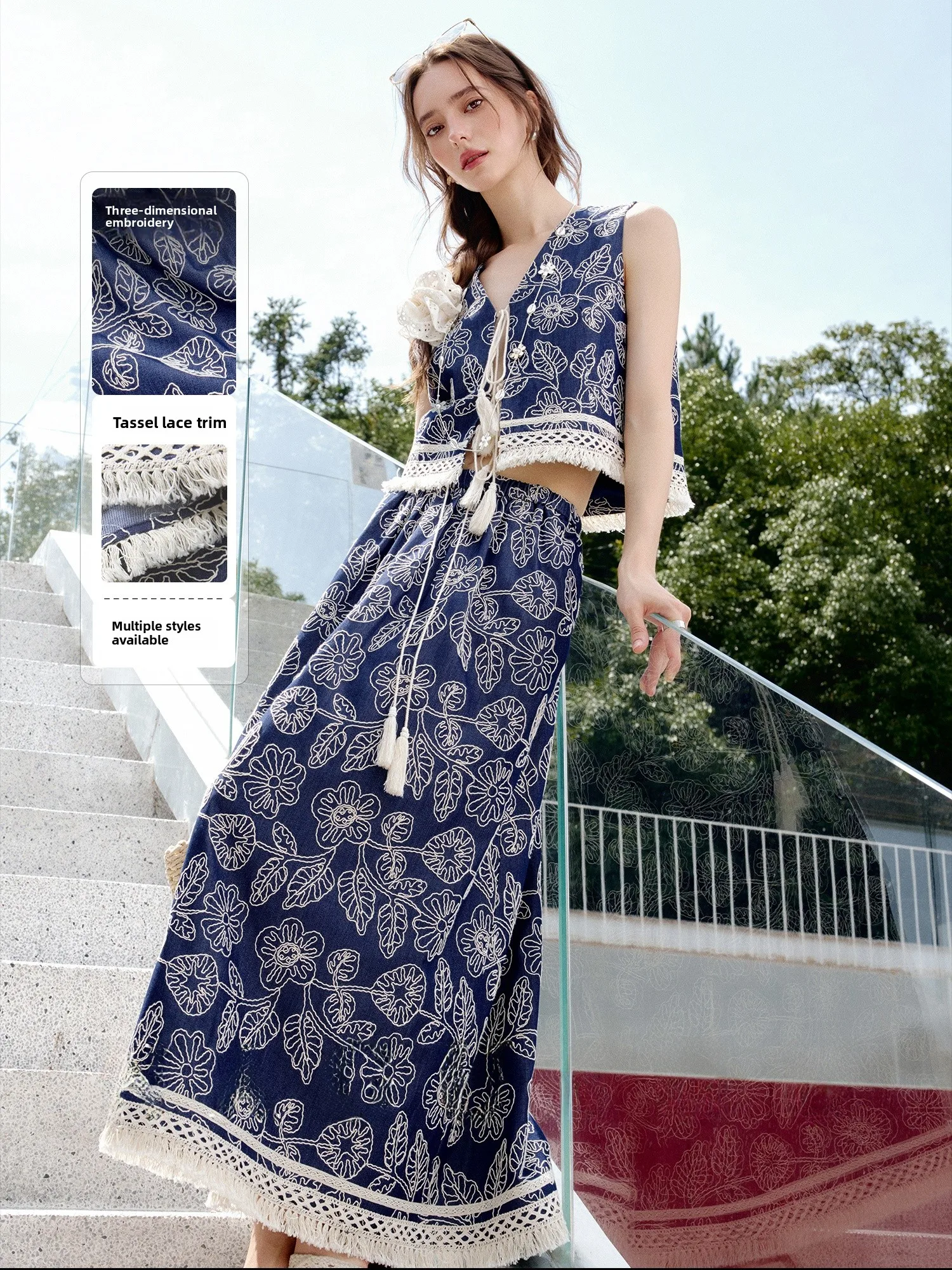 

Женский джинсовый комплект Naguagu с вышивкой ort Sve round Ne Tee Piece Summer Faion Outfit Ele Sle ort Pants