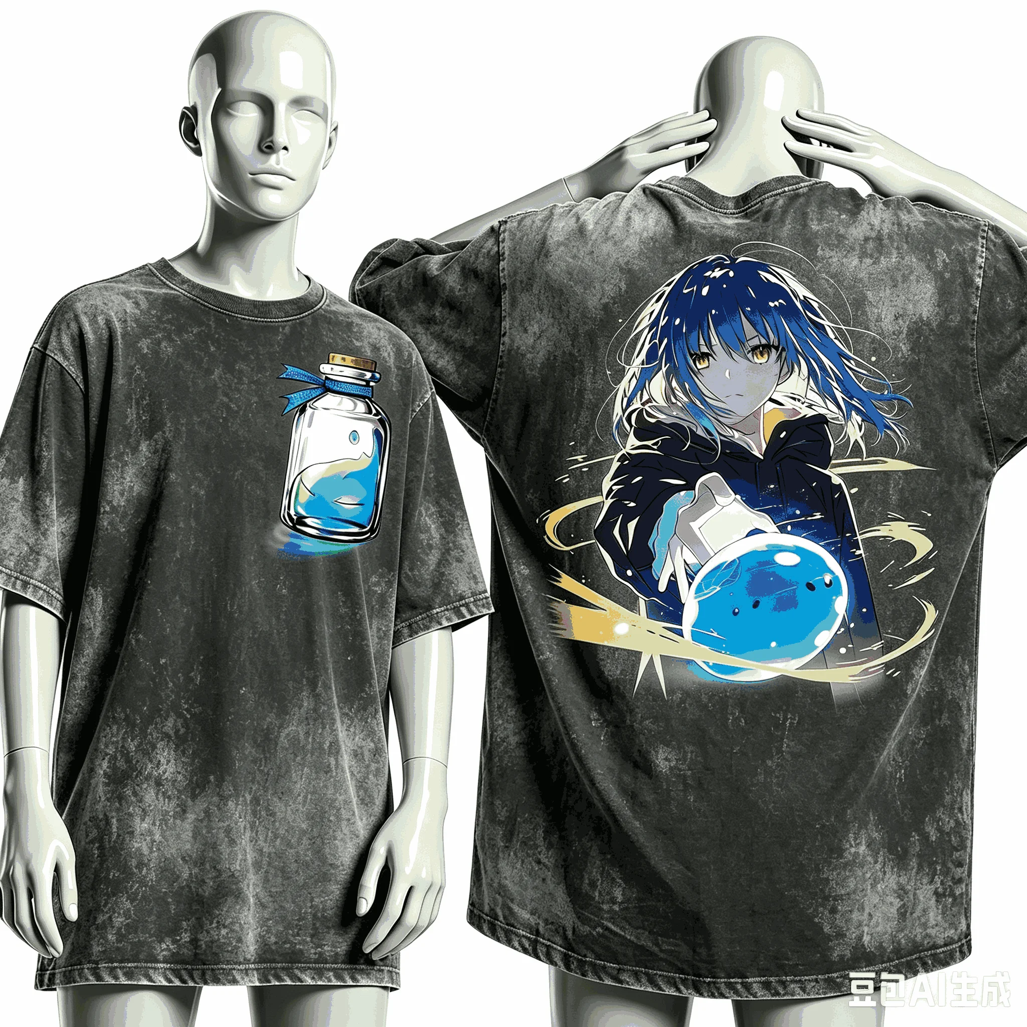 That Time I Got Reincarnated as a Slime Washed T-shirt Anime Lover Harajuku New Model Oversized Vintage Loose Streetwear Unisex