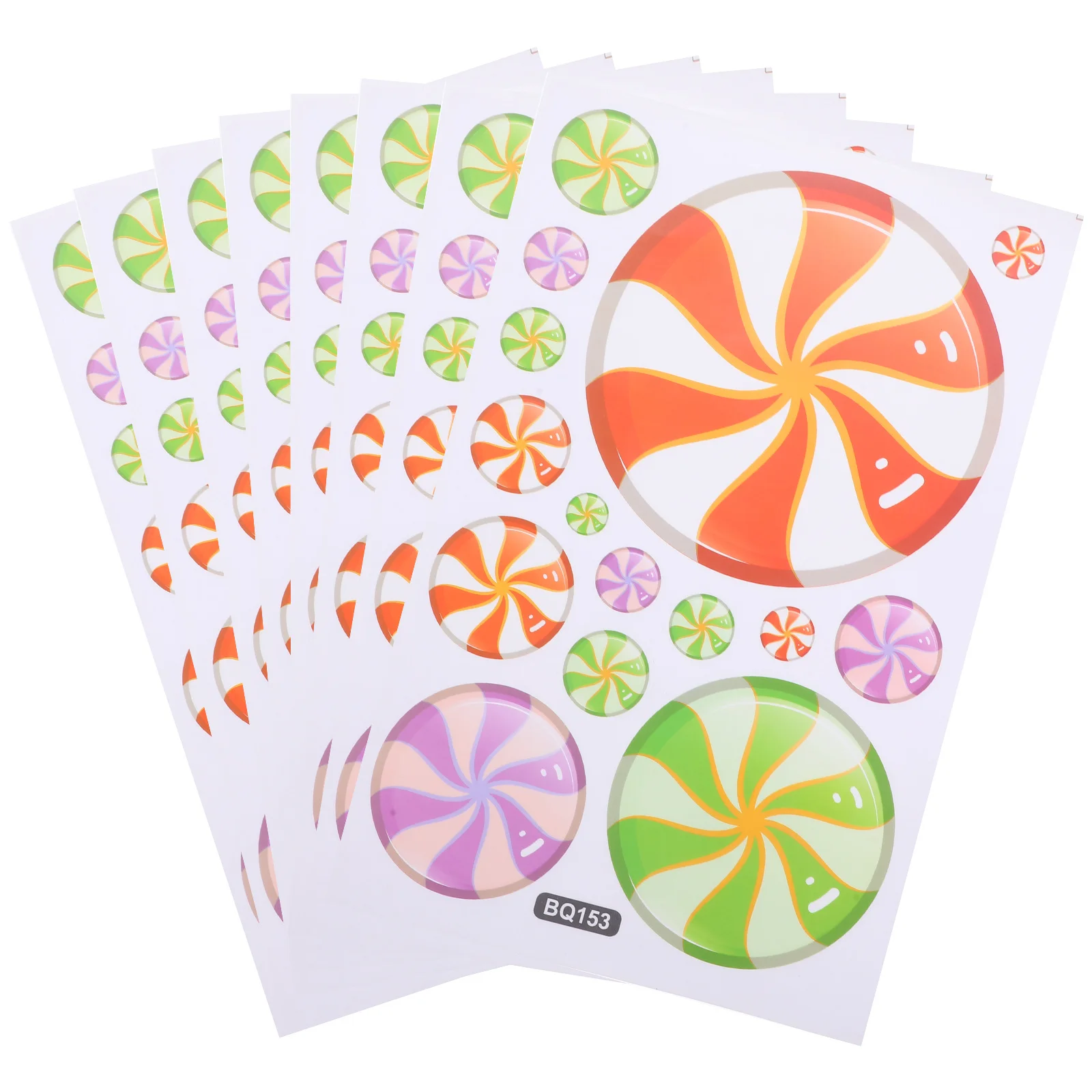 

8 Sheets Christmas Glass Window Stickers Candy Pattern Self-Adhesive Static Clings for Shop Window Holiday Decoration