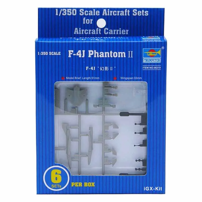 Trumpeter 06219 1:350 Scale US F4J Phantom II Fighter Aircraft Set for USS Nimitz Military Plastic Assembly Model Building Kit