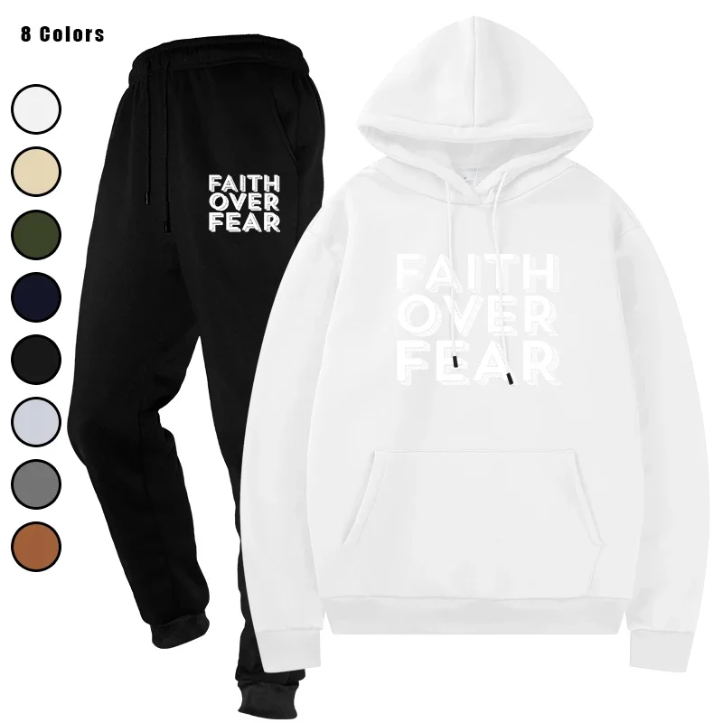 

Autumn Winter Hooded Sweatshirt and Sweatpants Men's Two - Piece Jogging Set Streetwear Casual Clothing