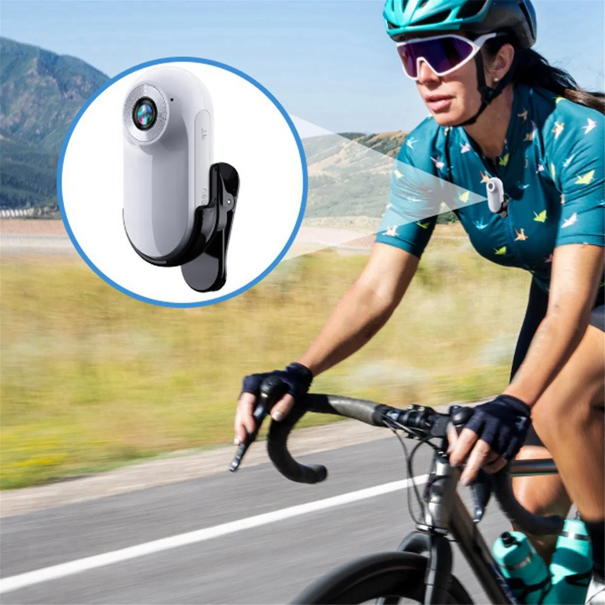 

M20K Pet Collar Camera for Pet Camera and Monitor with Wide Angle Lens, Mini Portable Stabilized Sports Body Camera Black