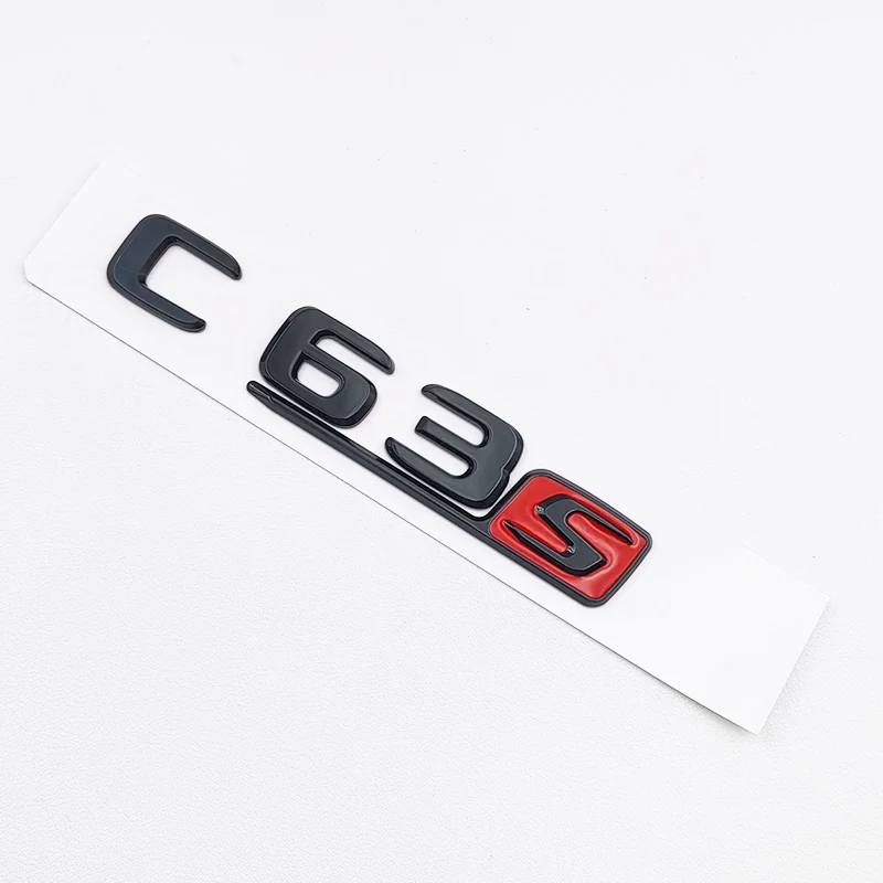 3D ABS Glossy Black Logo C63S Emblem Letters V8 BITURBO Badge Rear Star Sticker For Mercedes Benz C63S AMG C205 Accessories