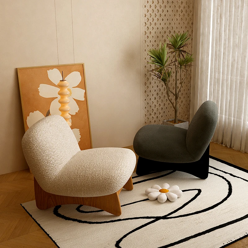 

Bedroom Sofa Balcony Leisure Chair Living Room Single Solid Wood Sofa Chair
